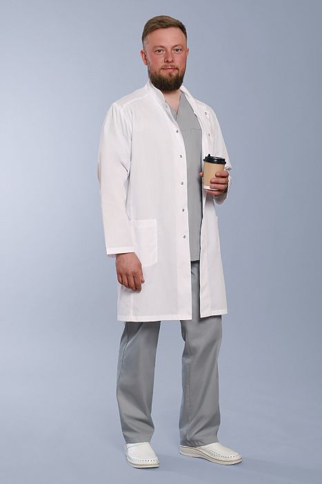 Doctor Big / Халат медицинский мужской (длинный рукав, на кнопках, Satory) арт. 5-50-02-4. Фото �2