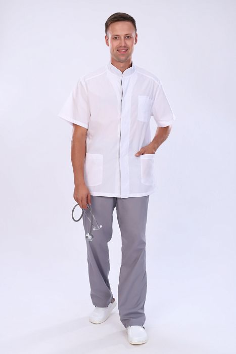 Doctorbig / Костюм медицинский мужской (ТС, короткий рукав, на кнопках) арт. 7-50-01-1