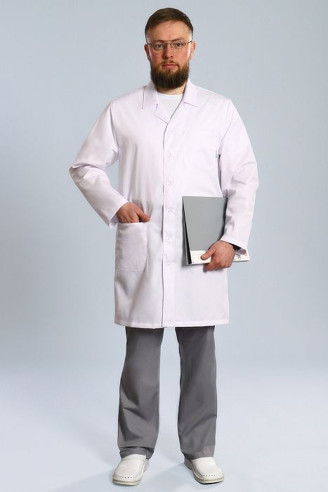 Doctorbig / Халат медицинский мужской (длинный рукав, на пуговицах, Satory) арт. 5-01-02-4. Фото �3