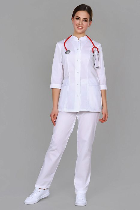 Doctorbig / Костюм медицинский женский (ТС, рукав 3/4, на кнопках) арт. 4-06-01-3. Фото �5