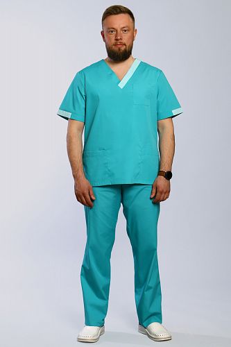 Doctorbig / Костюм хирургический мужской (короткий рукав, TC) арт. 7-75-01-1