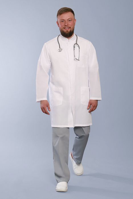 Doctor Big / Халат медицинский мужской (длинный рукав, на кнопках, Satory) арт. 5-50-02-4