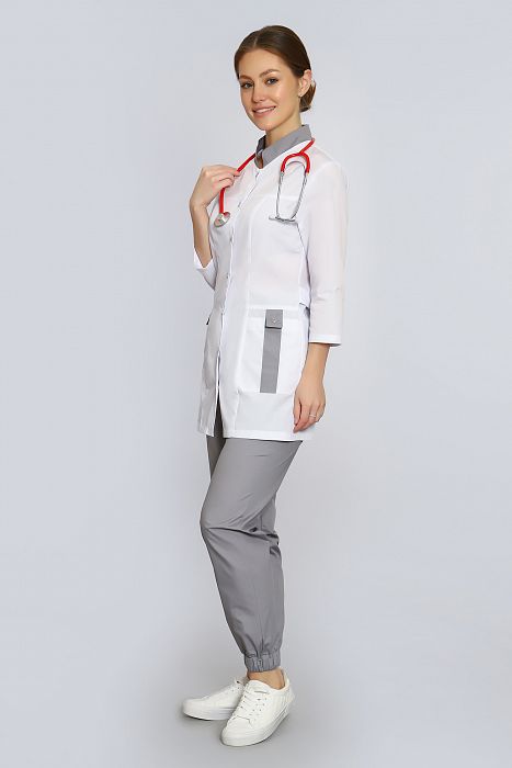 Doctorbig / Костюм медицинский женский (ТС, рукав 3/4, на кнопках) арт. 4-48.1-01-3. Фото �2