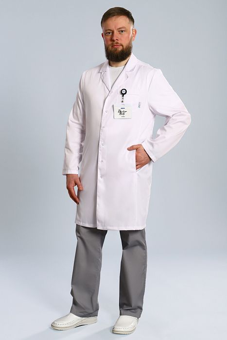 Doctor Big / Халат медицинский мужской (длинный рукав, на кнопках, TC) арт. 5-10.1-01-4. Фото �2