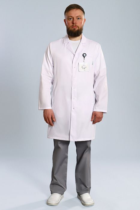 Doctor Big / Халат медицинский мужской (длинный рукав, на кнопках, Satory) арт. 5-10.1-02-4. Фото �3