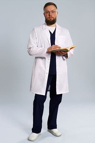 Doctor Big / Халат медицинский мужской (длинный рукав, на кнопках, Satory) арт. 5-10.1-02-4