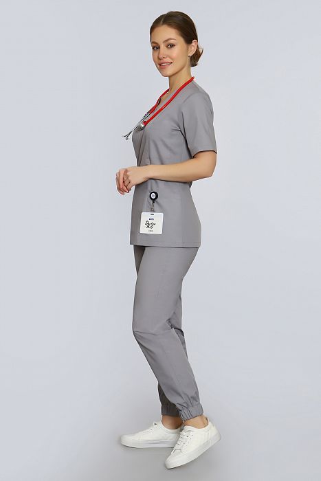 Doctorbig / Костюм хирургический женский (короткий рукав, TC) арт. 4-30.1-01-1. Фото �3