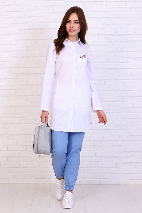 Doctorbig / Халат медицинский женский (длинный рукав, на кнопках, Satory) арт. 2-56-02-4. Фото �3