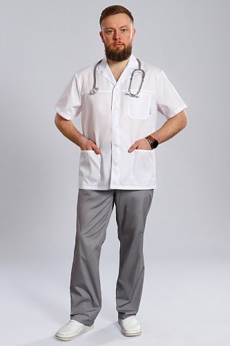 Doctorbig / Костюм медицинский мужской (ТС, короткий рукав, на пуговицах) арт. 7-01-01-1