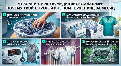 5 скрытых врагов медицинской формы: почему дорогой костюм теряет вид за месяц