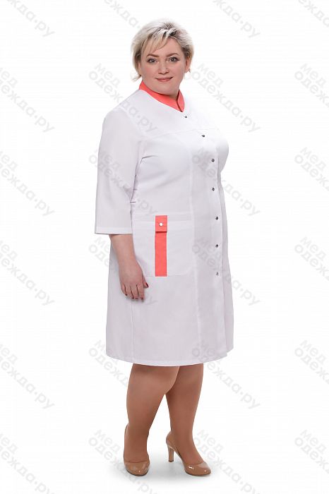 Doctorbig / Халат медицинский женский (рукав 3/4, на кнопках) арт. 248. Фото �3