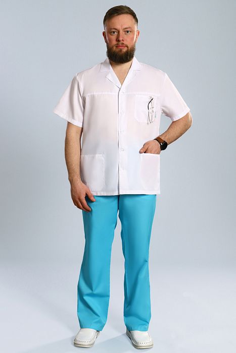 Doctorbig / Костюм медицинский мужской (короткий рукав, на пуговицах) арт. 701. Фото �3